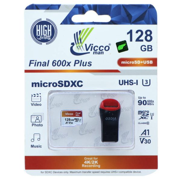 Vicco-Man-Final-600x-Plus-128GB-U3-C10-90MBs-MicroSDHC-Memory-Card-With-Ram-Reader-1